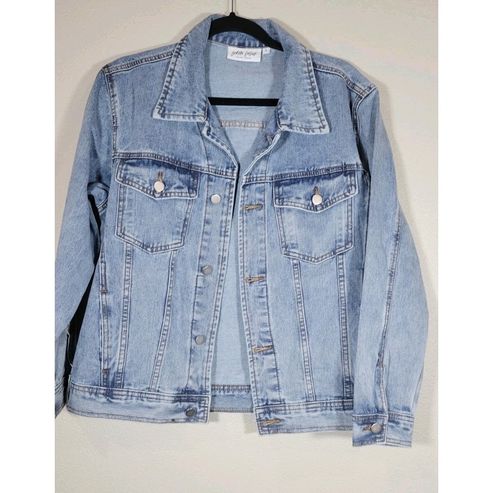 Gemini Fusion Gemini Fusion Bridal Denim Jacket Roman Numeral Detail‎ Size Small